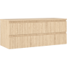 Mexen Rivel bathroom cabinet for washbasin 120 cm with countertop, 2 drawers, grooved, oak - 91A20-12047-2-BFFC81