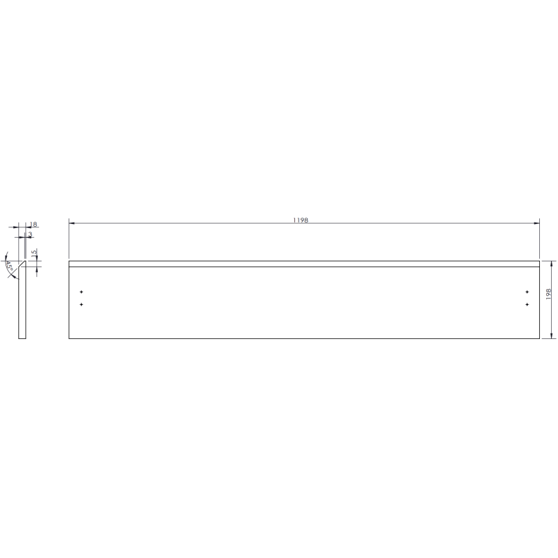 Mexen Rivel bathroom cabinet for under sink 120 cm with countertop, 2 drawers, grooved, walnut - 91A20-12047-2-BFFC86