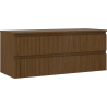Mexen Rivel bathroom cabinet for under sink 120 cm with countertop, 2 drawers, grooved, walnut - 91A20-12047-2-BFFC86