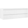 Mexen Rivel 140 cm Bathroom Cabinet with Countertop, 2 Drawers, Grooved, White Matt - 91A20-14047-2-BFFC01
