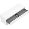 Mexen Rivel bathroom cabinet for washbasin 140 cm with countertop, 2 drawers, grooved, matte white - 91A20-14047-2-BFFC01