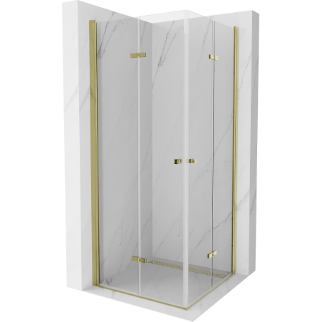 Mexen Lima Duo folding shower cubicle 80 x 80 cm, Transparent, Gold - 856-080-080-50-00-02