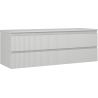 Mexen Rivel bathroom vanity 140 cm with countertop, 2 drawers, grooved, matte gray - 91A20-14047-2-BFFC62