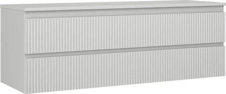 Mexen Rivel 140 cm Bathroom Under-Sink Cabinet with Countertop, 2 Drawers, Grooved, Grey Matte - 91A20-14047-2-BFFC62