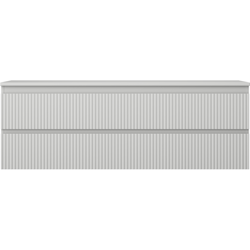 Mexen Rivel 140 cm Bathroom Under-Sink Cabinet with Countertop, 2 Drawers, Grooved, Grey Matte - 91A20-14047-2-BFFC62