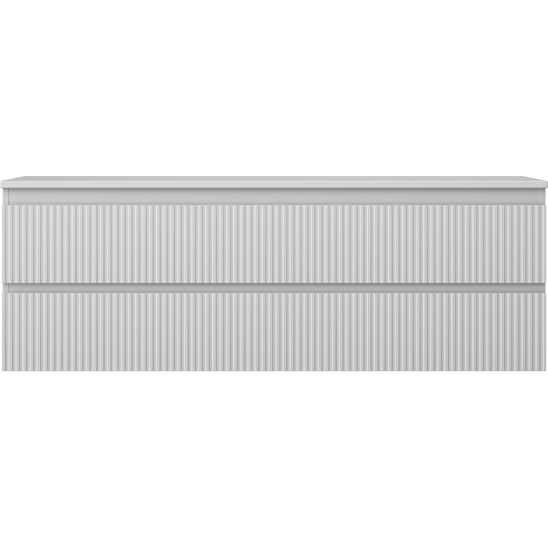Mexen Rivel bathroom vanity 140 cm with countertop, 2 drawers, grooved, matte gray - 91A20-14047-2-BFFC62