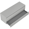 Mexen Rivel bathroom cabinet under sink 140 cm with countertop, 2 drawers, grooved, matte gray - 91A20-14047-2-BFFC62
