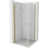 Mexen Lima Duo folding shower enclosure 100 x 100 cm, transparent, gold - 856-100-100-50-00-02
