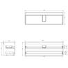 Mexen Rivel 140 cm Bathroom Cabinet Under Sink with Countertop, 2 Drawers, Ribbed, Matte Graphite - 91A20-14047-2-BFFC66