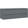 Mexen Rivel 140 cm Bathroom Cabinet Under Sink with Countertop, 2 Drawers, Ribbed, Matte Graphite - 91A20-14047-2-BFFC66