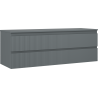 Mexen Rivel 140 cm Bathroom Vanity Cabinet with Countertop, 2 Drawers, Grooved, Matte Graphite - 91A20-14047-2-BFFC66