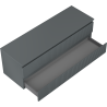 Mexen Rivel 140 cm Bathroom Cabinet Under Sink with Countertop, 2 Drawers, Ribbed, Matte Graphite - 91A20-14047-2-BFFC66