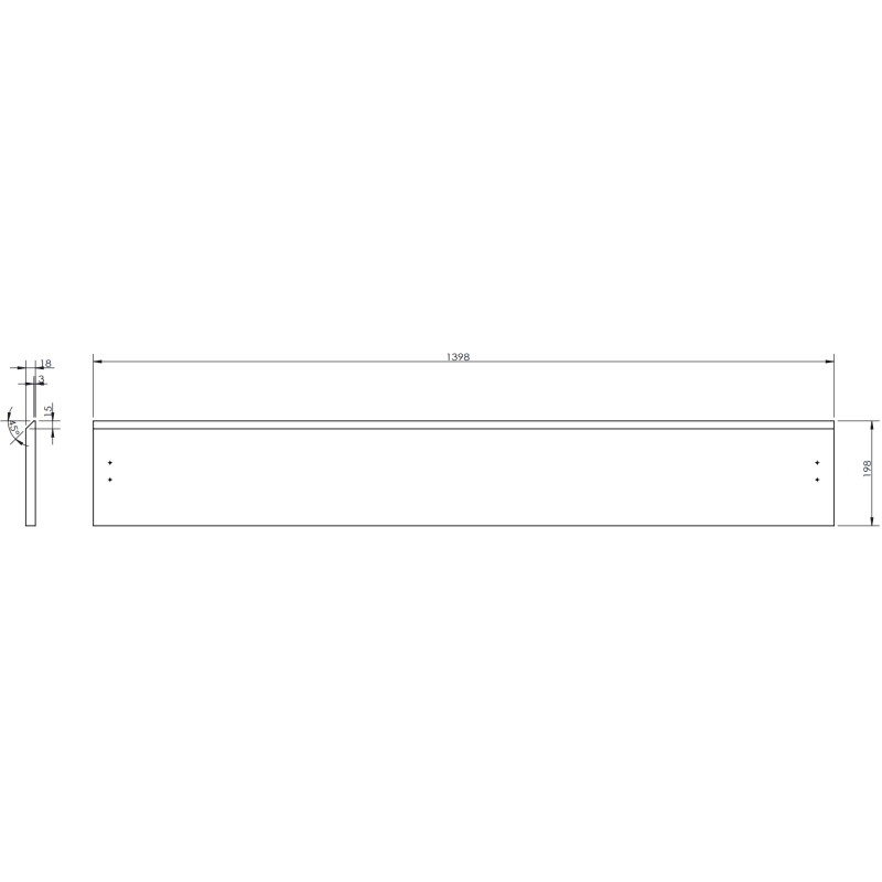 Mexen Rivel bathroom cabinet under the sink 140 cm with countertop, 2 drawers, grooved, matte black - 91A20-14047-2-BFFC71