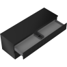 Mexen Rivel bathroom cabinet under sink 140 cm with countertop, 2 drawers, fluted, matte black - 91A20-14047-2-BFFC71