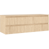 Mexen Rivel bathroom cabinet under sink 140 cm with countertop, 2 drawers, grooved, oak - 91A20-14047-2-BFFC81