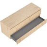 Mexen Rivel bathroom cabinet under sink 140 cm with countertop, 2 drawers, grooved, oak - 91A20-14047-2-BFFC81
