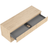 Mexen Rivel bathroom cabinet under sink 140 cm with countertop, 2 drawers, grooved, oak - 91A20-14047-2-BFFC81