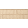 Mexen Rivel bathroom cabinet under sink 140 cm with countertop, 2 drawers, grooved, oak - 91A20-14047-2-BFFC81