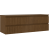 Mexen Rivel bathroom cabinet under-sink 140 cm with countertop, 2 drawers, grooved, walnut - 91A20-14047-2-BFFC86