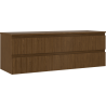Mexen Rivel bathroom cabinet under washbasin 140 cm with countertop, 2 drawers, grooved, walnut - 91A20-14047-2-BFFC86