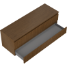 Mexen Rivel bathroom cabinet under-sink 140 cm with countertop, 2 drawers, grooved, walnut - 91A20-14047-2-BFFC86