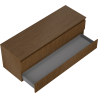 Mexen Rivel bathroom cabinet under washbasin 140 cm with countertop, 2 drawers, grooved, walnut - 91A20-14047-2-BFFC86