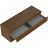 Mexen Rivel bathroom cabinet under washbasin 140 cm with countertop, 2 drawers, grooved, walnut - 91A20-14047-2-BFFC86