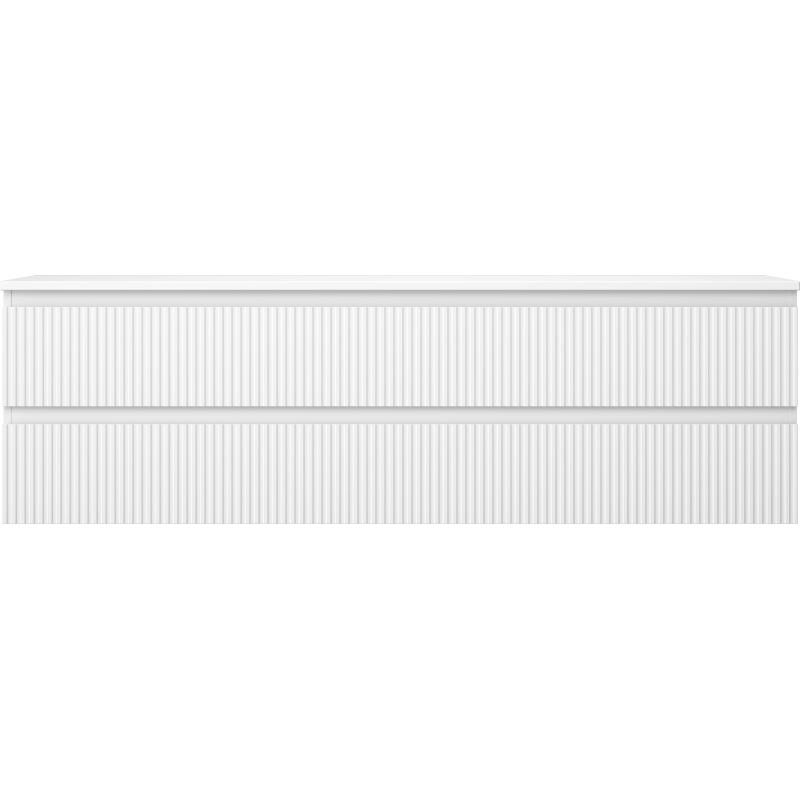 Mexen Rivel bathroom cabinet for countertop 160 cm with top, 2 drawers, ribbed, white matt - 91A20-16047-2-BFFC01