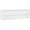 Mexen Rivel bathroom cabinet under sink 160 cm with countertop, 2 drawers, grooved, matte white - 91A20-16047-2-BFFC01