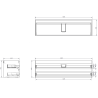 Mexen Rivel bathroom cabinet under the sink 160 cm with countertop, 2 drawers, grooved, matte gray - 91A20-16047-2-BFFC62
