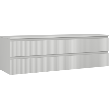 Mexen Rivel 160 cm Bathroom Cabinet with Countertop, 2 Drawers, Grooved, Matte Gray - 91A20-16047-2-BFFC62