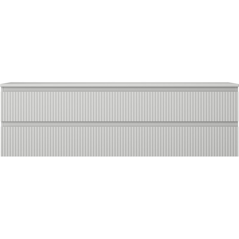 Mexen Rivel bathroom cabinet under the sink 160 cm with countertop, 2 drawers, grooved, matte gray - 91A20-16047-2-BFFC62