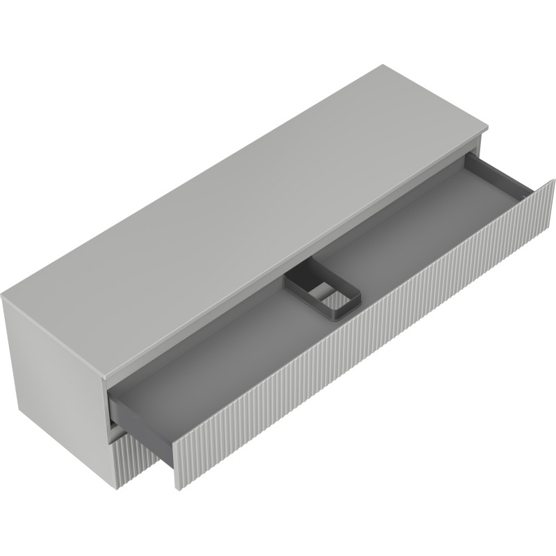 Mexen Rivel bathroom cabinet under the sink 160 cm with countertop, 2 drawers, grooved, matte gray - 91A20-16047-2-BFFC62