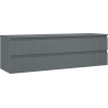 Mexen Rivel bathroom vanity cabinet 160 cm with countertop, 2 drawers, grooved, matte graphite - 91A20-16047-2-BFFC66