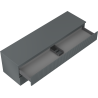 Mexen Rivel bathroom vanity cabinet 160 cm with countertop, 2 drawers, grooved, matte graphite - 91A20-16047-2-BFFC66