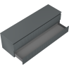 Mexen Rivel bathroom vanity cabinet 160 cm with countertop, 2 drawers, grooved, matte graphite - 91A20-16047-2-BFFC66