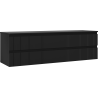 Mexen Rivel bathroom cabinet under-sink 160 cm with countertop, 2 drawers, grooved, black matte - 91A20-16047-2-BFFC71