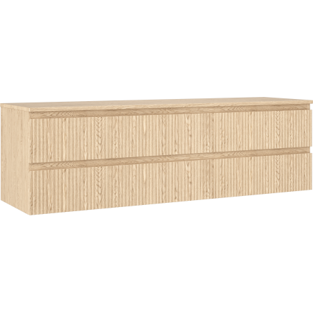 Mexen Rivel bathroom cabinet under basin 160 cm with countertop, 2 drawers, grooved, oak - 91A20-16047-2-BFFC81
