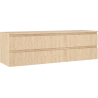 Mexen Rivel bathroom cabinet under basin 160 cm with countertop, 2 drawers, grooved, oak - 91A20-16047-2-BFFC81