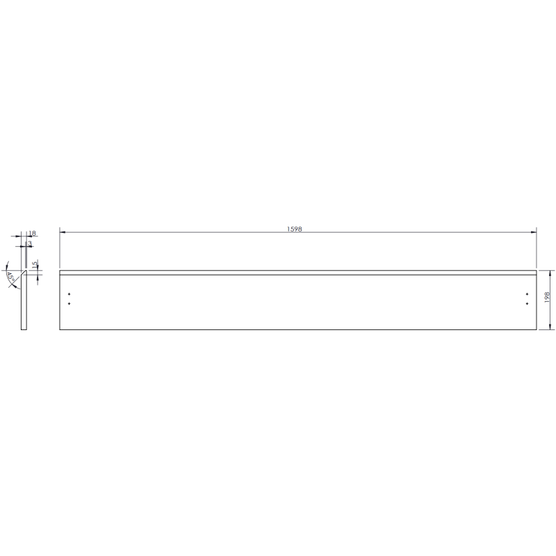 Mexen Rivel 160 cm Bathroom Cabinet with Countertop, 2 Drawers, Grooved, Walnut - 91A20-16047-2-BFFC86