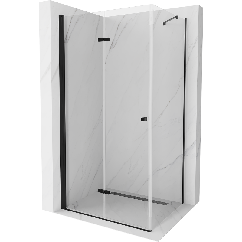 Mexen Lima folding shower cabin 80 x 70 cm, transparent, black - 856-080-070-70-00