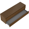 Mexen Rivel bathroom cabinet under-sink 160 cm with countertop, 2 drawers, grooved, walnut - 91A20-16047-2-BFFC86