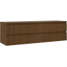 Mexen Rivel bathroom cabinet under-sink 160 cm with countertop, 2 drawers, grooved, walnut - 91A20-16047-2-BFFC86