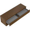 Mexen Rivel bathroom cabinet under-sink 160 cm with countertop, 2 drawers, grooved, walnut - 91A20-16047-2-BFFC86