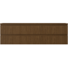 Mexen Rivel bathroom cabinet under-sink 160 cm with countertop, 2 drawers, grooved, walnut - 91A20-16047-2-BFFC86