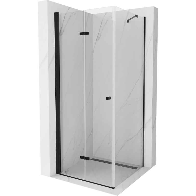 Mexen Lima folding shower cubicle 80 x 80 cm, Transparent, Black - 856-080-080-70-00