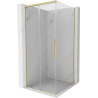Mexen Rox sliding shower cabin 95 x 95 cm, transparent, brushed gold - 8C2-095-095-55-00