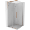 Mexen Rox sliding shower cabin 100 x 100 cm, transparent, brushed copper - 8C2-100-100-65-00