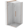 Mexen Rox sliding shower enclosure 100 x 100 cm, transparent, brushed copper - 8C2-100-100-65-00