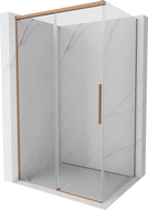 Mexen Rox sliding shower enclosure 160 x 100 cm, transparent, brushed copper - 8C2-160-100-65-00